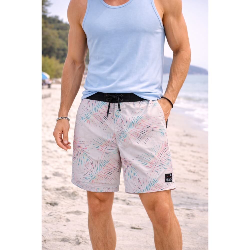 Rip Curl Mirage Board Shorts Men’s Size L Tropical Palm Print Swim Trunks